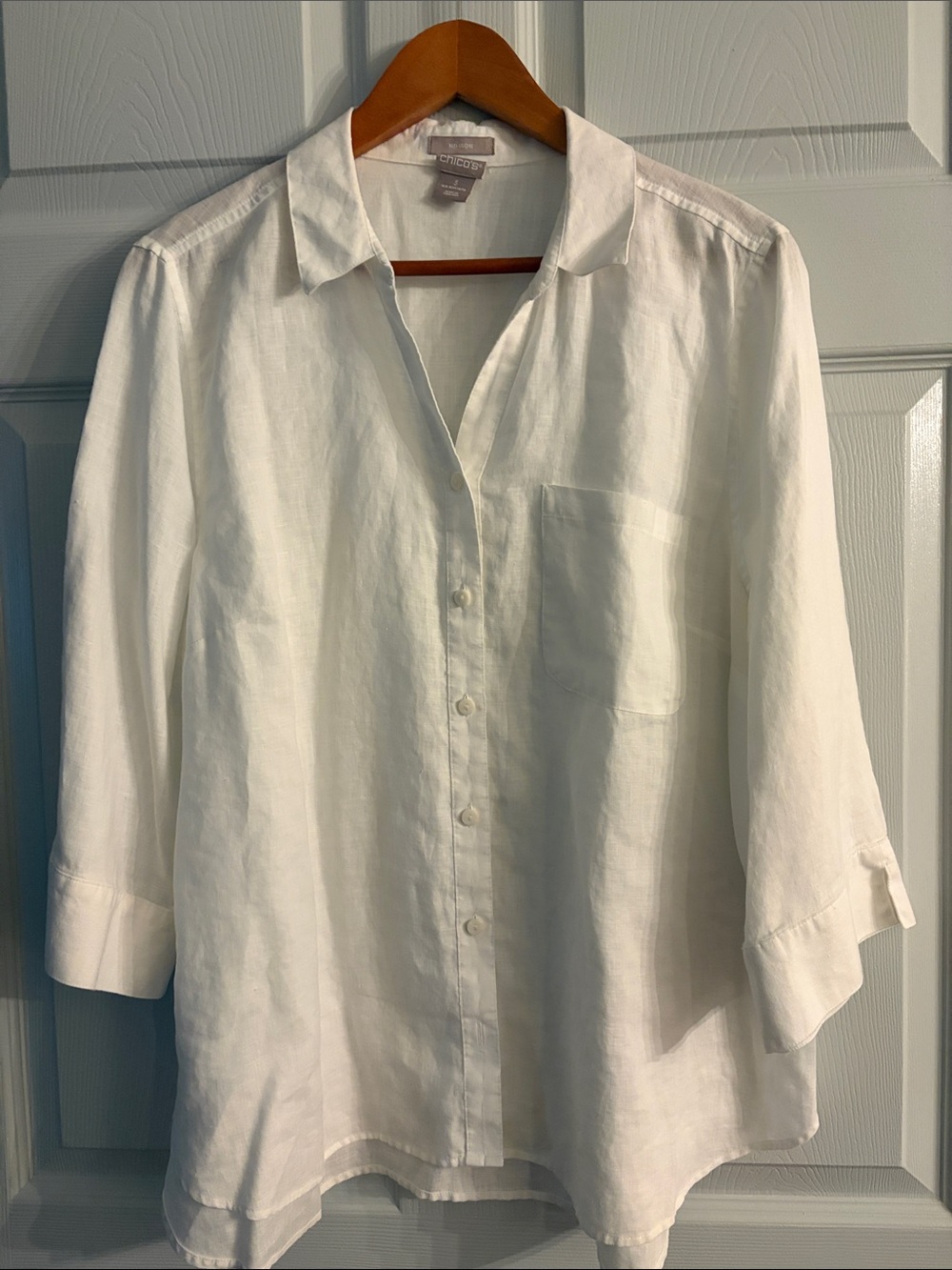 Chico’s White Linen no iron size 3